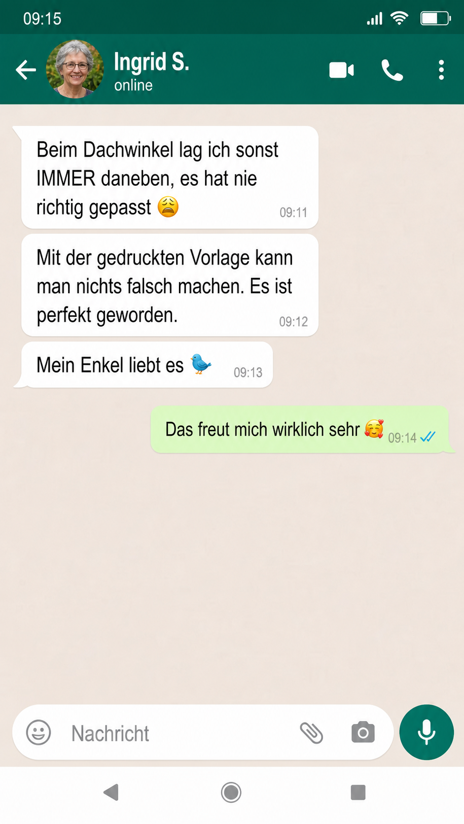 Kundenrückmeldung von Ingrid