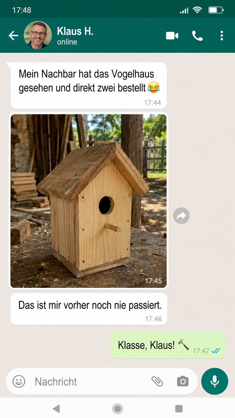 Kundenrückmeldung von Klaus