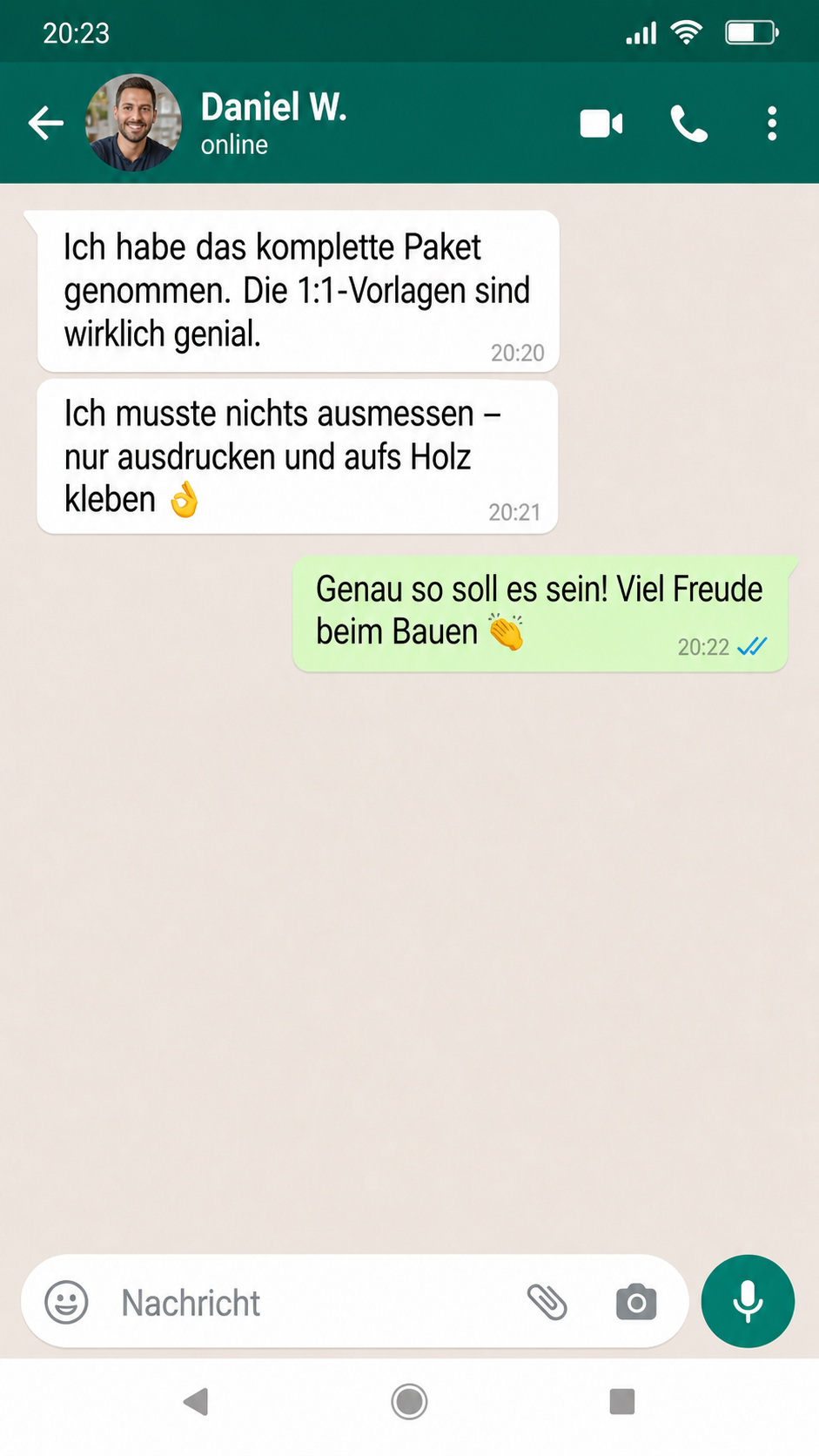 Kundenrückmeldung von Daniel